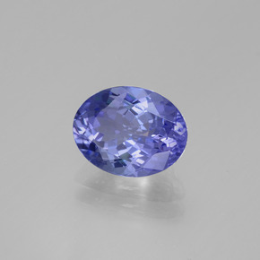 Tanzanita azul natural 2,22ct, corte oval, VVS