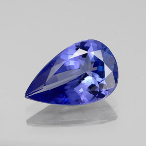 Tanzanita azul natural 1,89ct, formato de pêra, VS