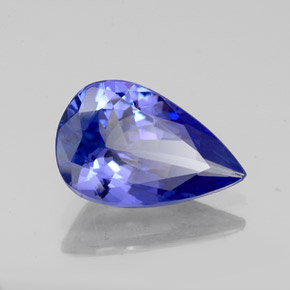 Tanzanita azul natural 1,89ct, formato de pêra, VS