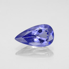 Tanzanita azul natural 1,88ct, formato de pêra, VVS