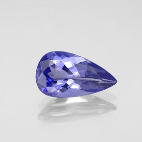 Tanzanita azul natural 1,88ct, formato de pêra, VVS