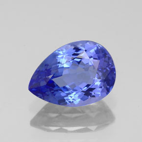 Tanzanita azul natural 1,59ct, formato de pêra, VVS