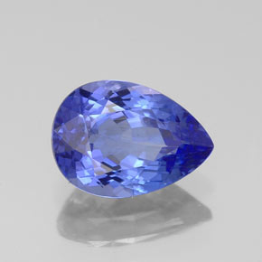 Tanzanita azul natural 1,59ct, formato de pêra, VVS