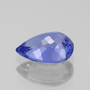 Tanzanita azul natural 1,59ct, formato de pêra, VVS