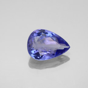 Tanzanita azul natural 2,15ct, formato de pêra, VVS