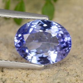 Tanzanita azul natural 2,45ct, corte oval, VVS-VS
