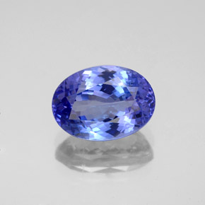 Tanzanita azul natural 3,21ct, corte oval, IF