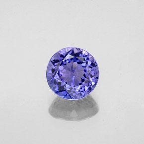 Tanzanita azul natural 1,45ct, corte redondo, VS