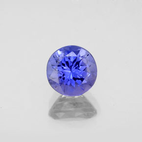 Tanzanita azul natural 1,24ct, corte redondo, VS