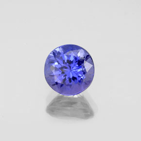Tanzanita azul natural 1,24ct, corte redondo, VS