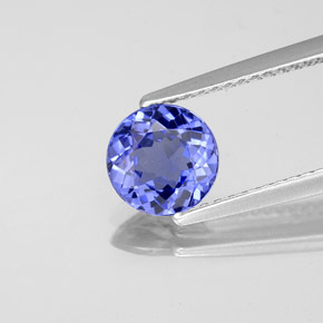 Tanzanita azul natural 1,18ct, corte redondo, VVS-VS