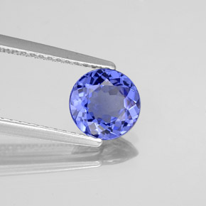 Tanzanita azul natural 1,18ct, corte redondo, VVS-VS
