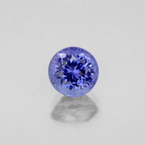 Tanzanita azul natural 1,42ct, corte redondo, VVS