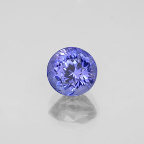 Tanzanita azul natural 1,42ct, corte redondo, VVS