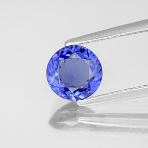 Tanzanita azul natural 1,36ct, corte redondo, VVS
