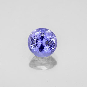Tanzanita azul natural 1,37ct, corte redondo, VVS