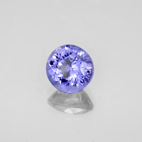 Tanzanita azul natural 1,37ct, corte redondo, VVS