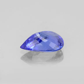 Tanzanita azul natural 1,57ct, formato de pêra, VVS