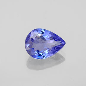 Tanzanita azul natural 1,65ct, formato de pêra, IF