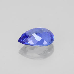 Tanzanita azul natural 1,65ct, formato de pêra, IF