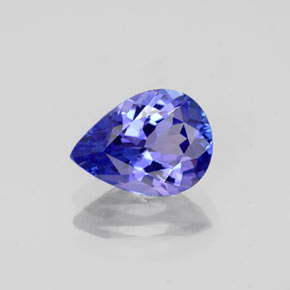 Tanzanita azul natural 1,41ct, formato de pêra, VVS