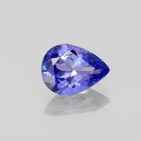Tanzanita azul natural 1,41ct, formato de pêra, VVS