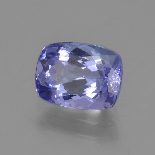 Tanzanita azul natural 1,71ct, almofada cortada, VVS-VS