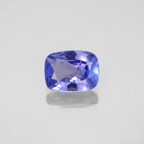 Tanzanita azul natural 1,48ct, almofada cortada, VVS
