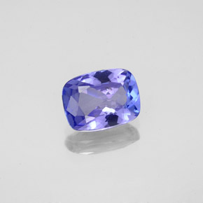 Tanzanita azul natural 1,48ct, almofada cortada, VVS