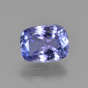 Tanzanita azul natural 1,50ct, almofada cortada, VVS