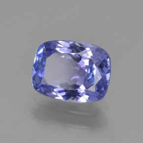 Tanzanita azul natural 1,50ct, almofada cortada, VVS