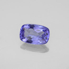 Tanzanita azul natural 1,54ct, almofada cortada, VVS