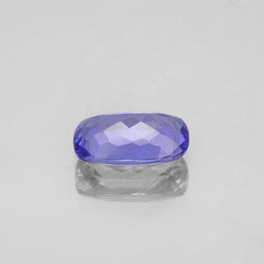 Tanzanita azul natural 1,54ct, almofada cortada, VVS