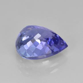 Tanzanita azul natural 3,47ct, formato de pêra, VVS