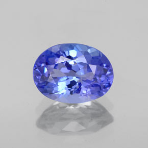 Tanzanita azul natural 1,66ct, corte oval, SI