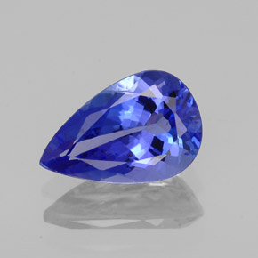 Tanzanita azul natural 1,29ct, formato de pêra, VS