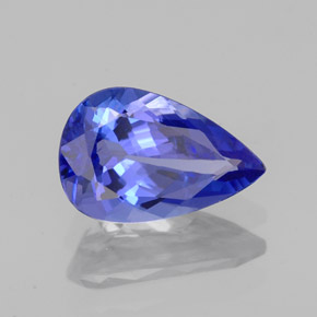 Tanzanita azul natural 1,29ct, formato de pêra, VS