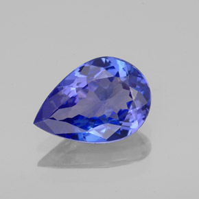 Tanzanita azul natural 1,66ct, formato de pêra, VS-SI
