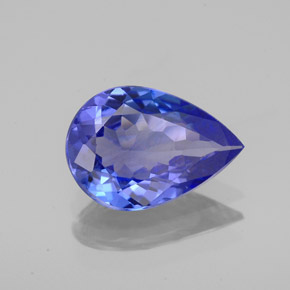Tanzanita azul natural 1,66ct, formato de pêra, VS-SI