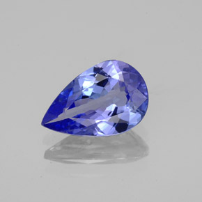 Tanzanita azul natural 1,74ct, formato de pêra, VVS