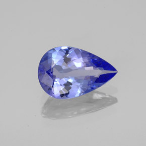 Tanzanita azul natural 1,74ct, formato de pêra, VVS