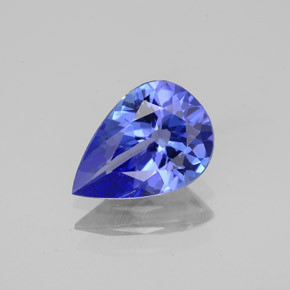 Tanzanita azul natural 1,65ct, formato de pêra, VVS