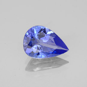Tanzanita azul natural 1,65ct, formato de pêra, VVS