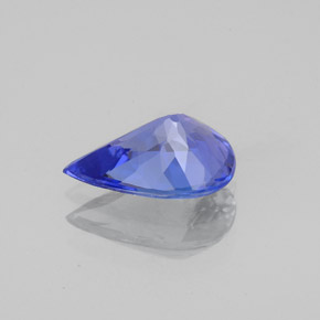 Tanzanita azul natural 1,65ct, formato de pêra, VVS