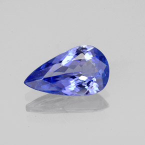 Tanzanita azul natural 1,49ct, formato de pêra, VVS