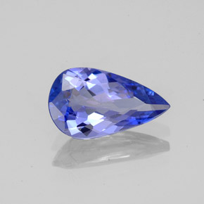 Tanzanita azul natural 1,49ct, formato de pêra, VVS