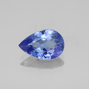 Tanzanita azul natural 1,43ct, formato de pêra, VVS
