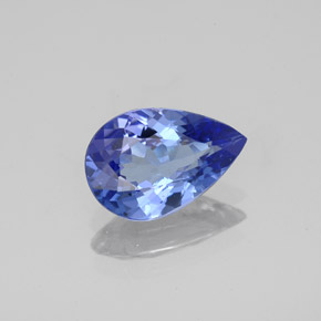 Tanzanita azul natural 1,43ct, formato de pêra, VVS
