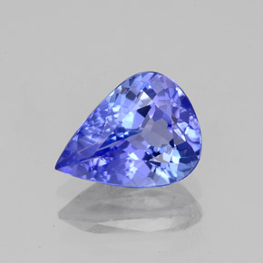 Tanzanita azul natural 1,73ct, formato de pêra, VVS