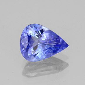 Tanzanita azul natural 1,73ct, formato de pêra, VVS